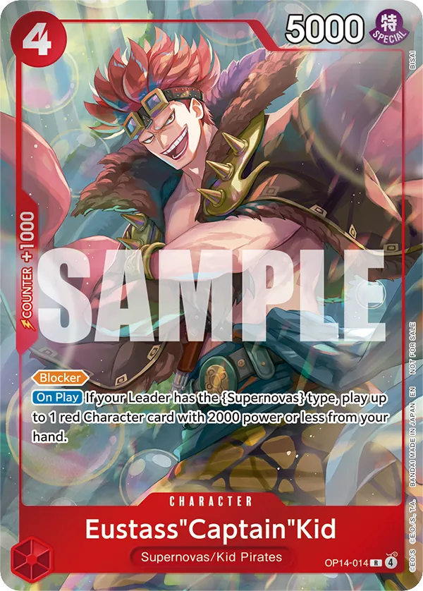 Eustass"Captain"Kid OP14-014 Full Art card, The Azure Sea's Seven