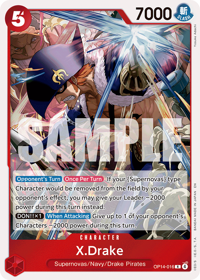 X.Drake OP14-016 card, The Azure Sea's Seven