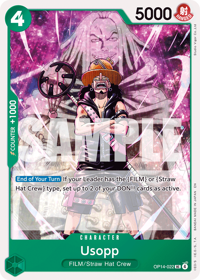 Usopp OP14-022 card, The Azure Sea's Seven