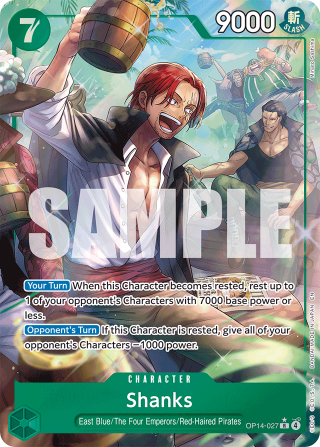Shanks OP14-027 Alt Art card, The Azure Sea's Seven