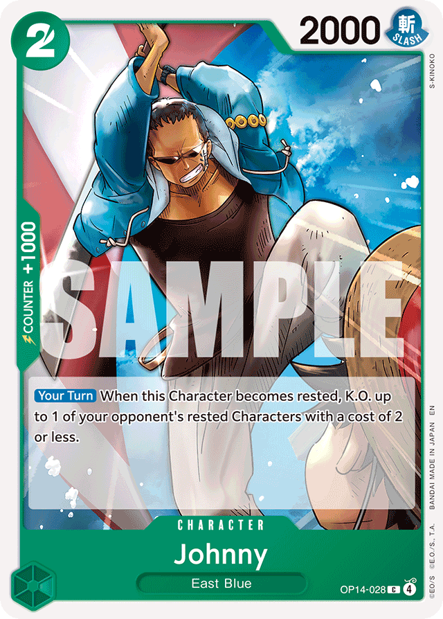 Johnny OP14-028 card, The Azure Sea's Seven