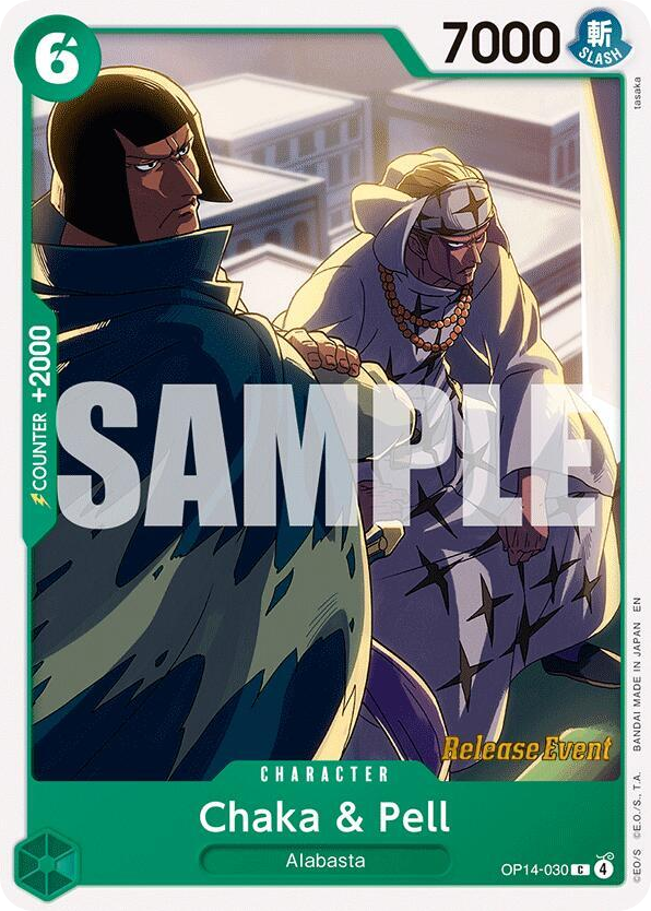 Chaka & Pell OP14-030 Release Event Stamp card, The Azure Sea's Seven