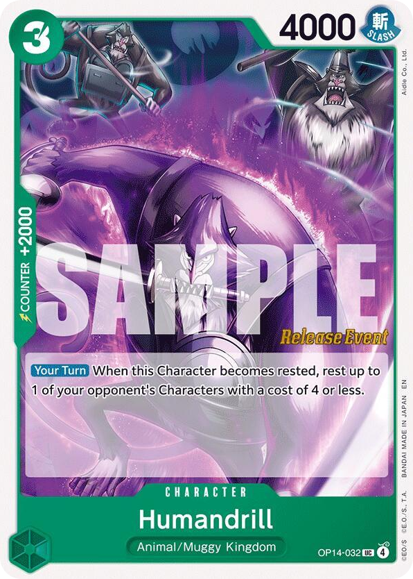 Humandrill OP14-032 Release Event Stamp card, The Azure Sea's Seven