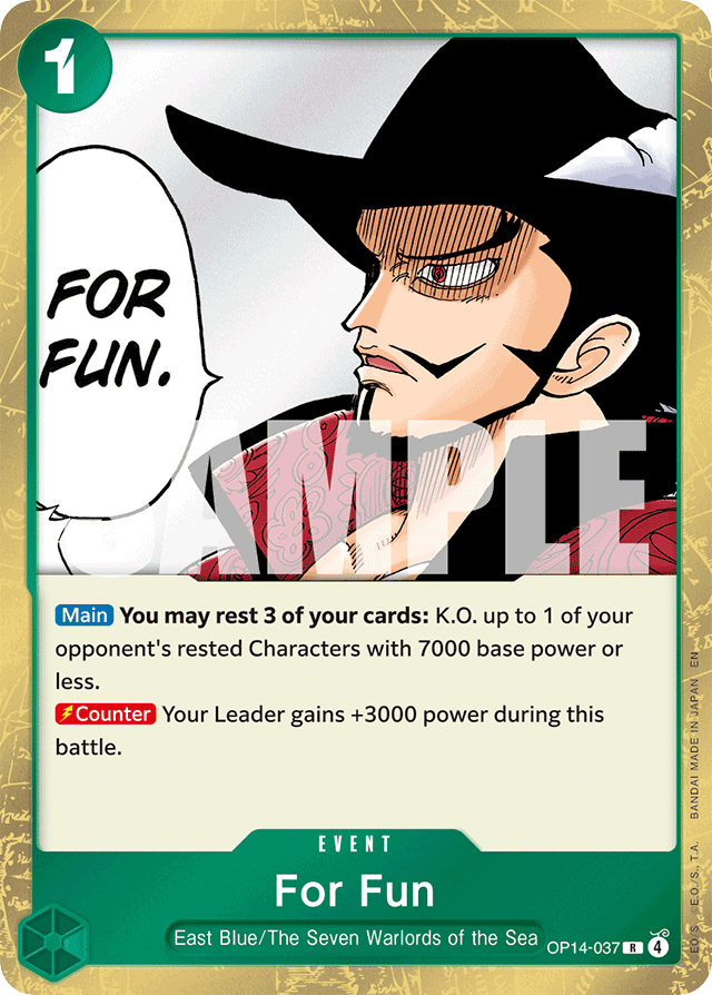 For Fun OP14-037 card, The Azure Sea's Seven