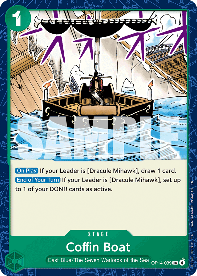 Coffin Boat OP14-039 card, The Azure Sea's Seven