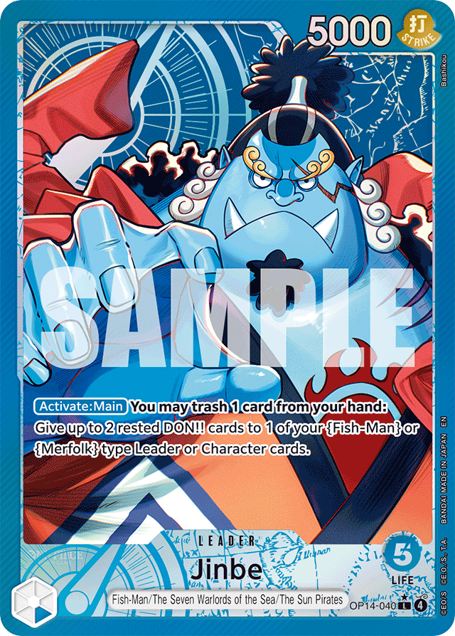 Jinbe OP14-040 Alt Art card, The Azure Sea's Seven