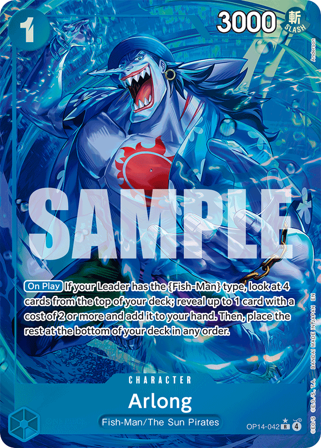Arlong OP14-042 Alt Art card, The Azure Sea's Seven