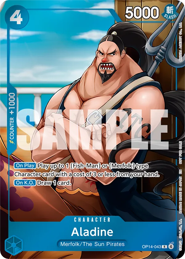 Aladine OP14-043 Full Art card, The Azure Sea's Seven
