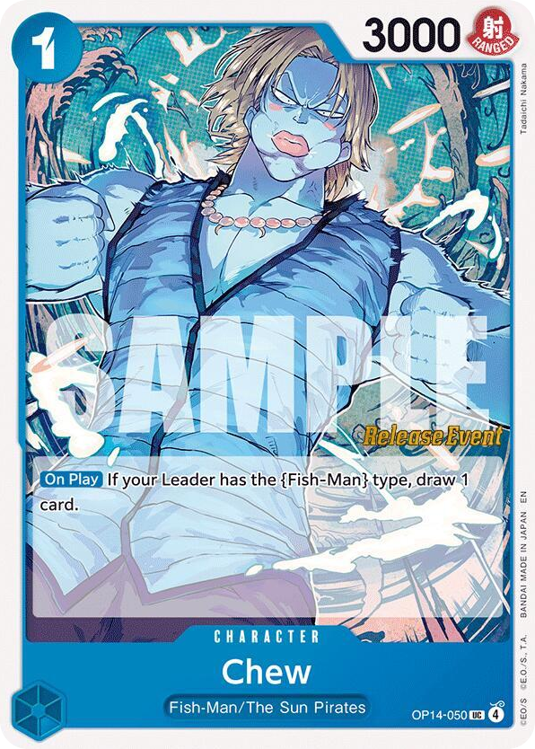 Chew OP14-050 Release Event Stamp card, The Azure Sea's Seven
