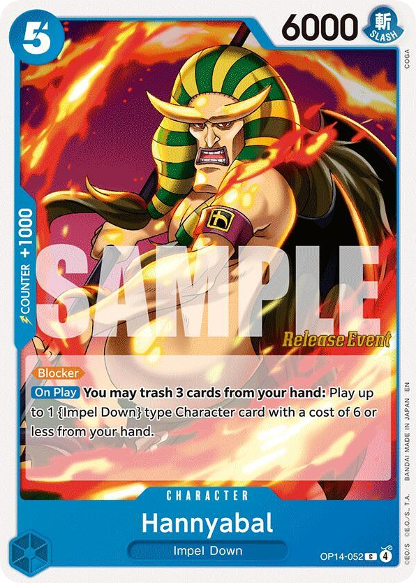 Hannyabal OP14-052 Release Event Stamp card, The Azure Sea's Seven