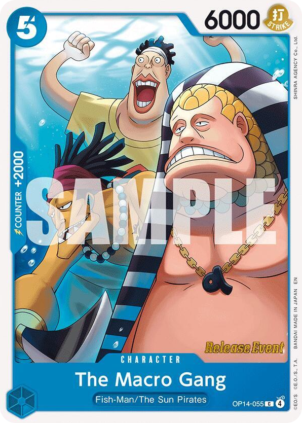 The Macro Gang OP14-055 Release Event Stamp card, The Azure Sea's Seven