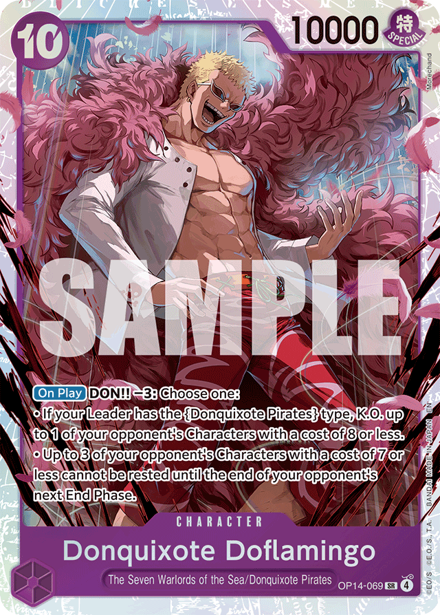 Donquixote Doflamingo OP14-069 card, The Azure Sea's Seven