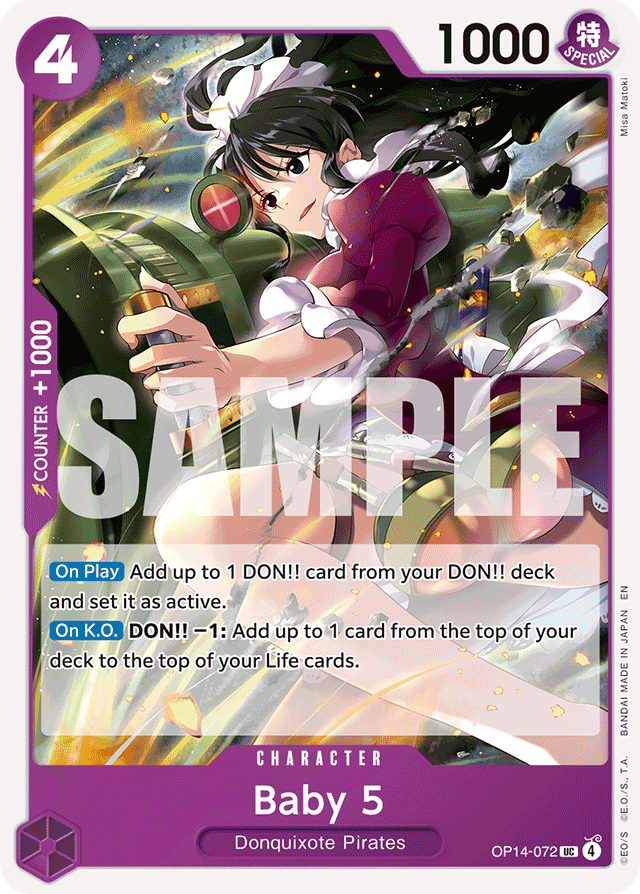 Baby 5 OP14-072 card, The Azure Sea's Seven