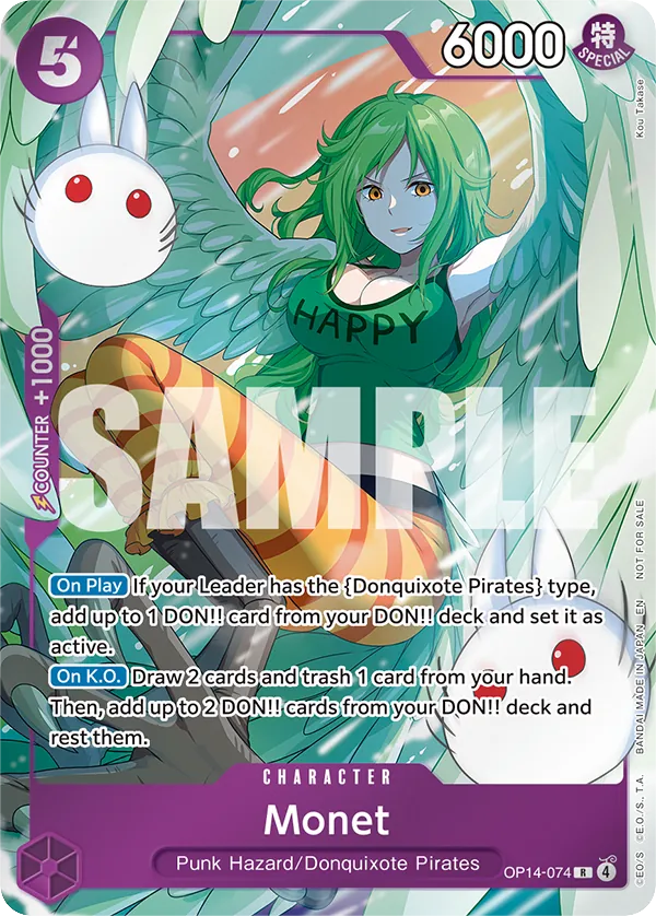 Monet OP14-074 Full Art card, The Azure Sea's Seven
