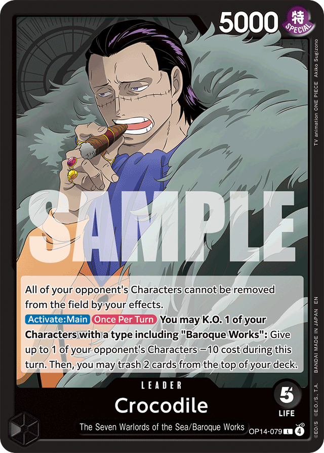 Crocodile OP14-079 card, The Azure Sea's Seven