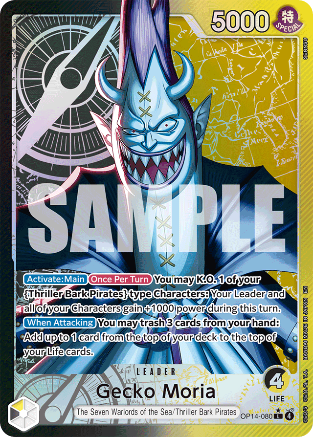 Gecko Moria OP14-080 Alt Art card, The Azure Sea's Seven