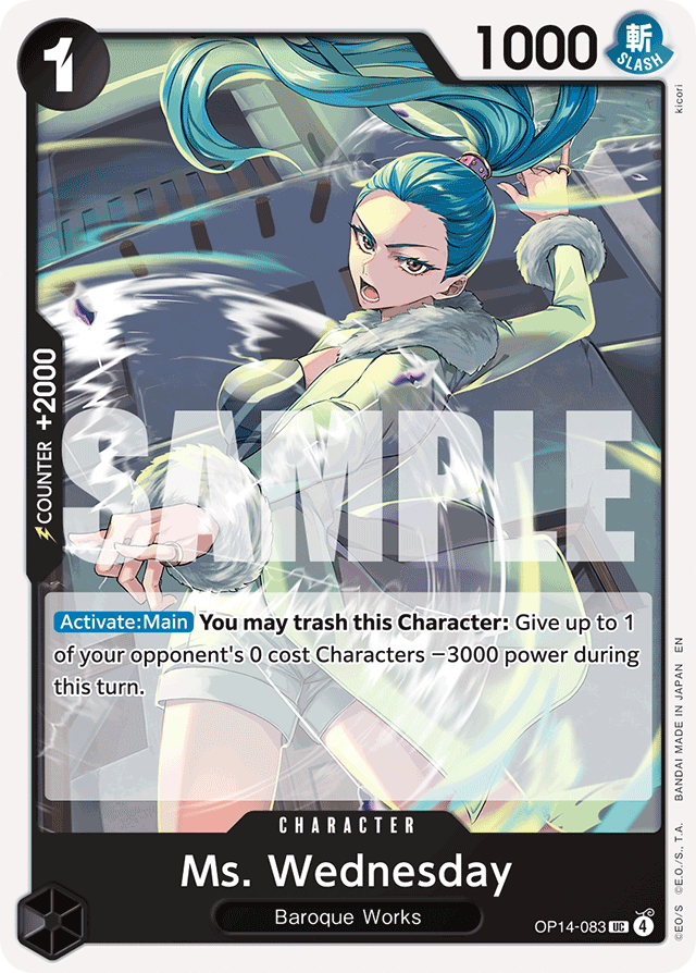 Ms. Wednesday OP14-083 card, The Azure Sea's Seven