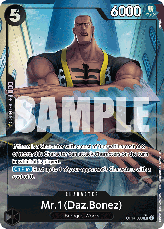 Mr.1(Daz.Bonez) OP14-090 Alt Art card, The Azure Sea's Seven