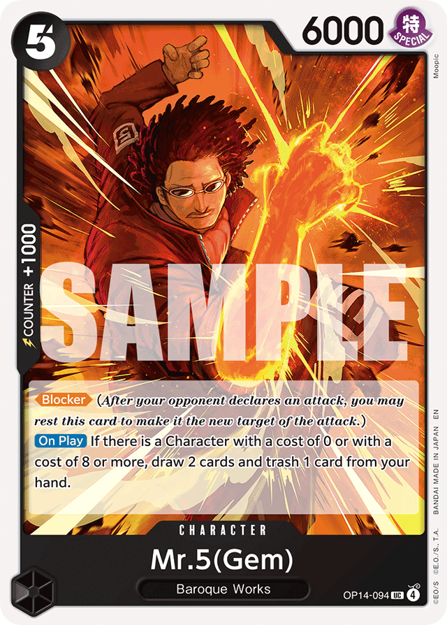 Mr.5(Gem) OP14-094 card, The Azure Sea's Seven