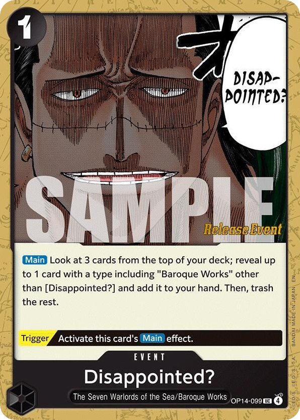 Disappointed? OP14-099 Release Event Stamp card, The Azure Sea's Seven
