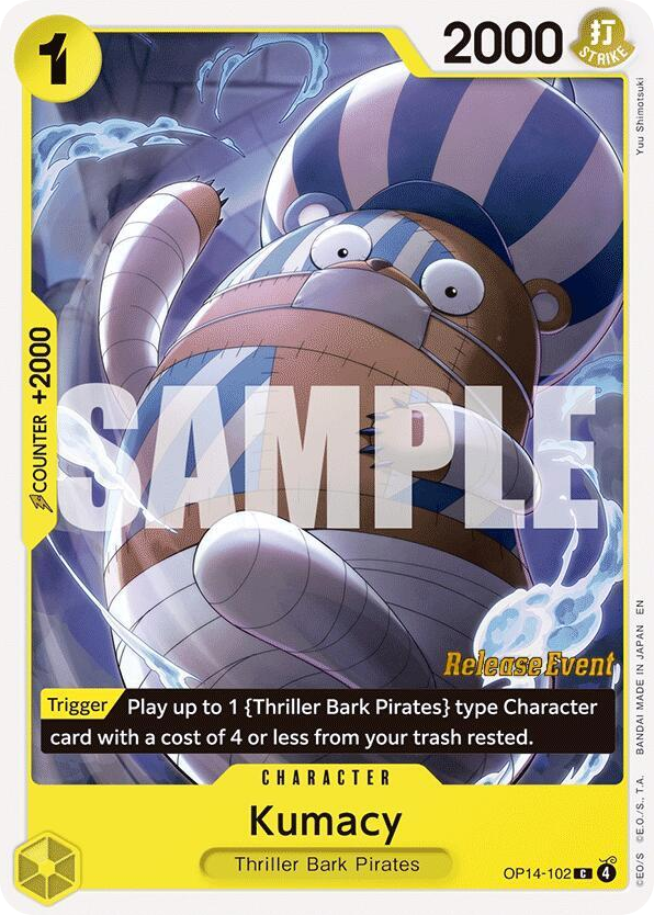 Kumacy OP14-102 Release Event Stamp card, The Azure Sea's Seven