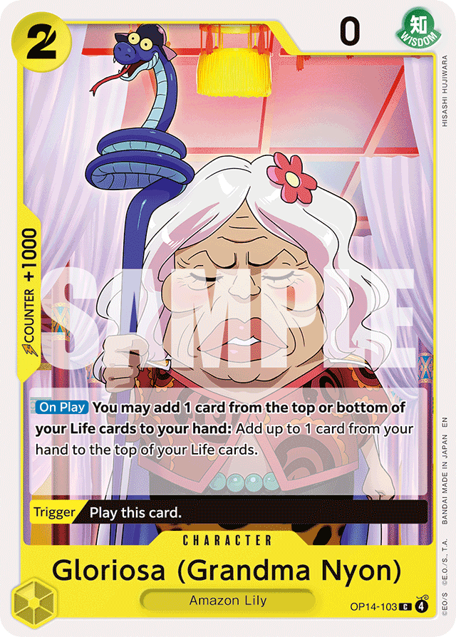 Gloriosa (Grandma Nyon) OP14-103 card, The Azure Sea's Seven