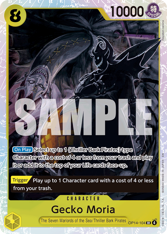 Gecko Moria OP14-104 card, The Azure Sea's Seven