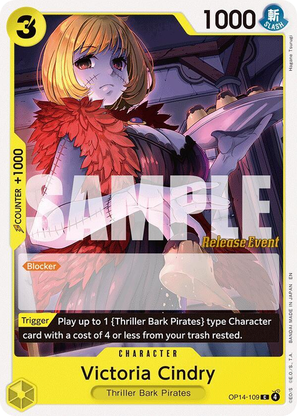 Victoria Cindry OP14-109 Release Event Stamp card, The Azure Sea's Seven