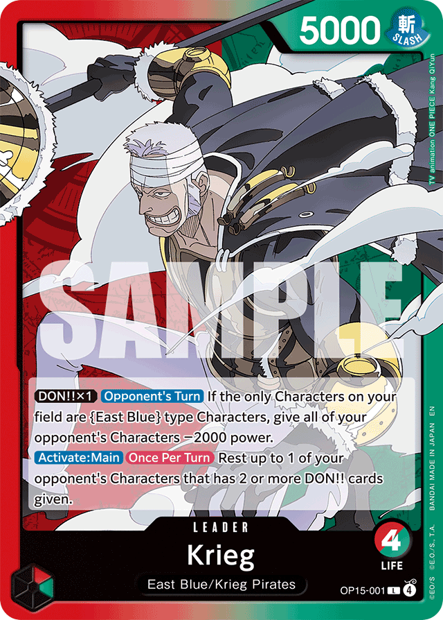 Krieg OP15-001 card, Adventure on Kami's Island