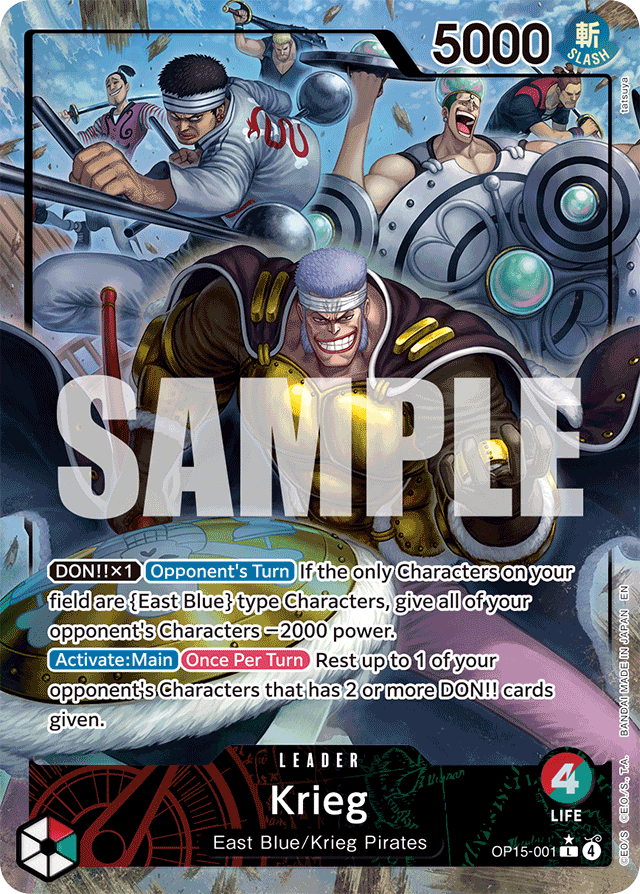 Krieg OP15-001 Alt Art card, Adventure on Kami's Island