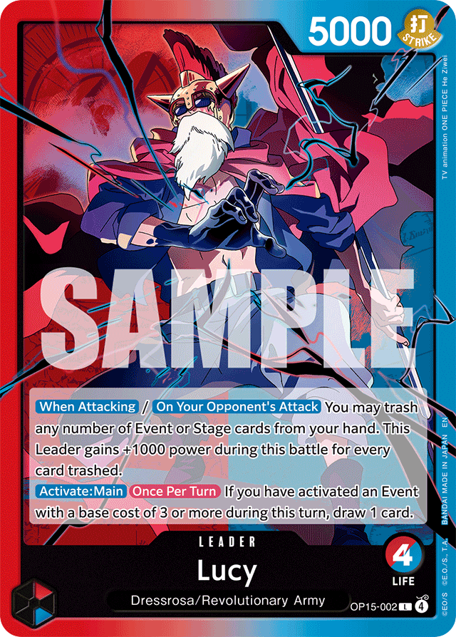 Lucy OP15-002 card, Adventure on Kami's Island