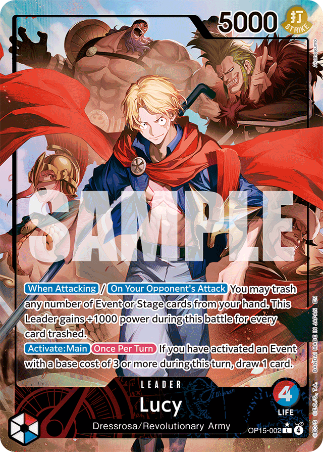 Lucy OP15-002 Alt Art card, Adventure on Kami's Island