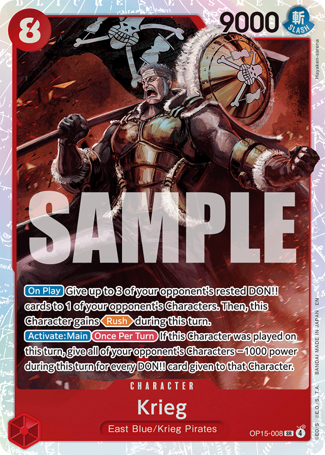 Krieg OP15-008 card, Adventure on Kami's Island