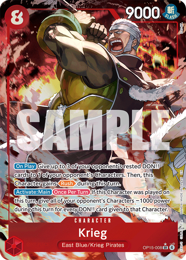 Krieg OP15-008 Alt Art card, Adventure on Kami's Island