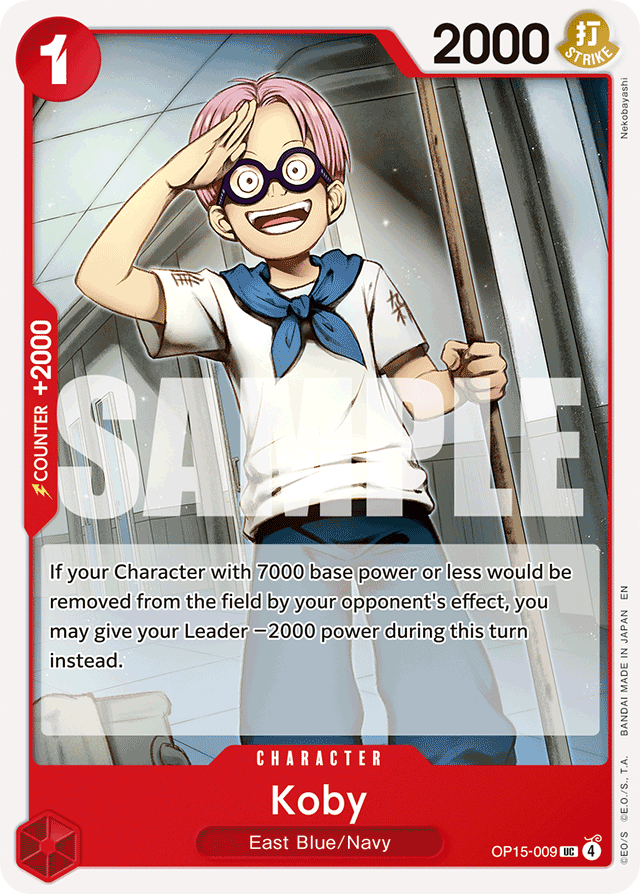 Koby OP15-009 card, Adventure on Kami's Island