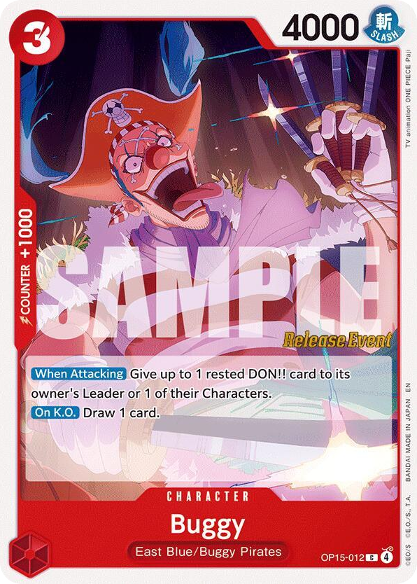 Buggy OP15-012 Release Event Stamp card, Adventure on Kami's Island