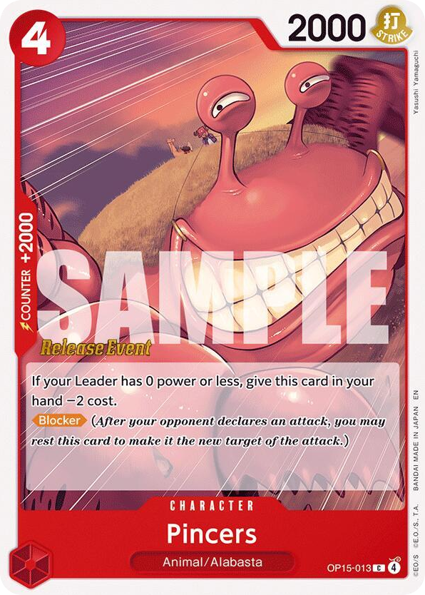 Pincers OP15-013 Release Event Stamp card, Adventure on Kami's Island
