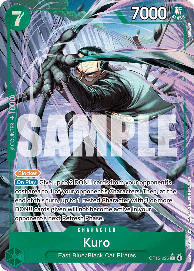 Kuro OP15-025 Alt Art card, Adventure on Kami's Island