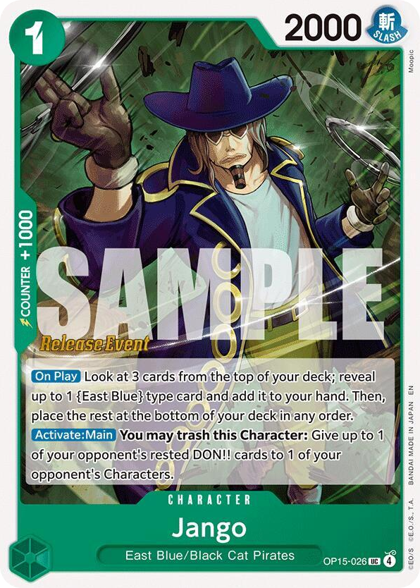 Jango OP15-026 Release Event Stamp card, Adventure on Kami's Island