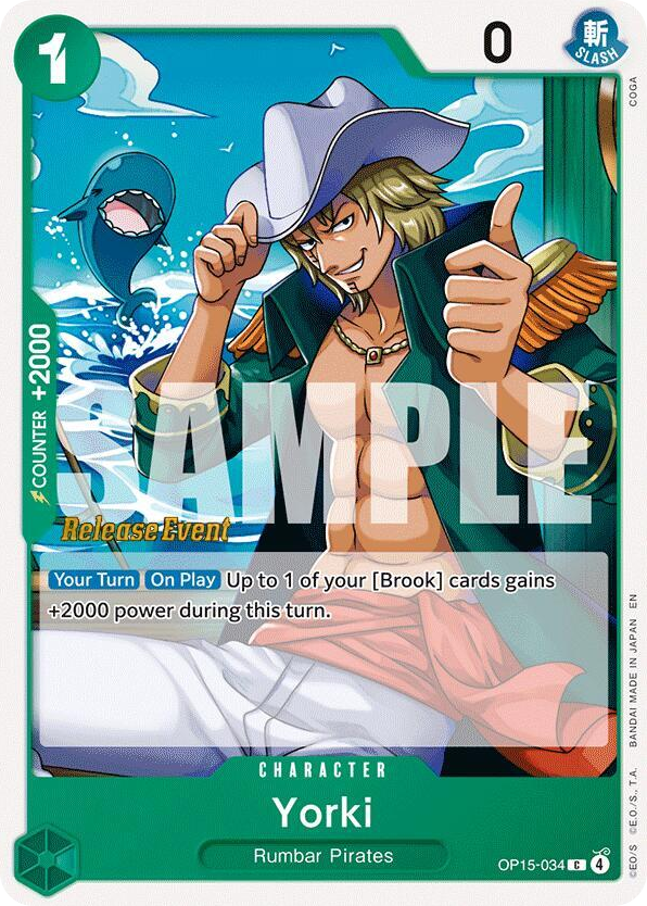 Yorki OP15-034 Release Event Stamp card, Adventure on Kami's Island