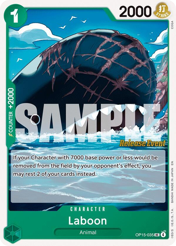 Laboon OP15-035 Release Event Stamp card, Adventure on Kami's Island