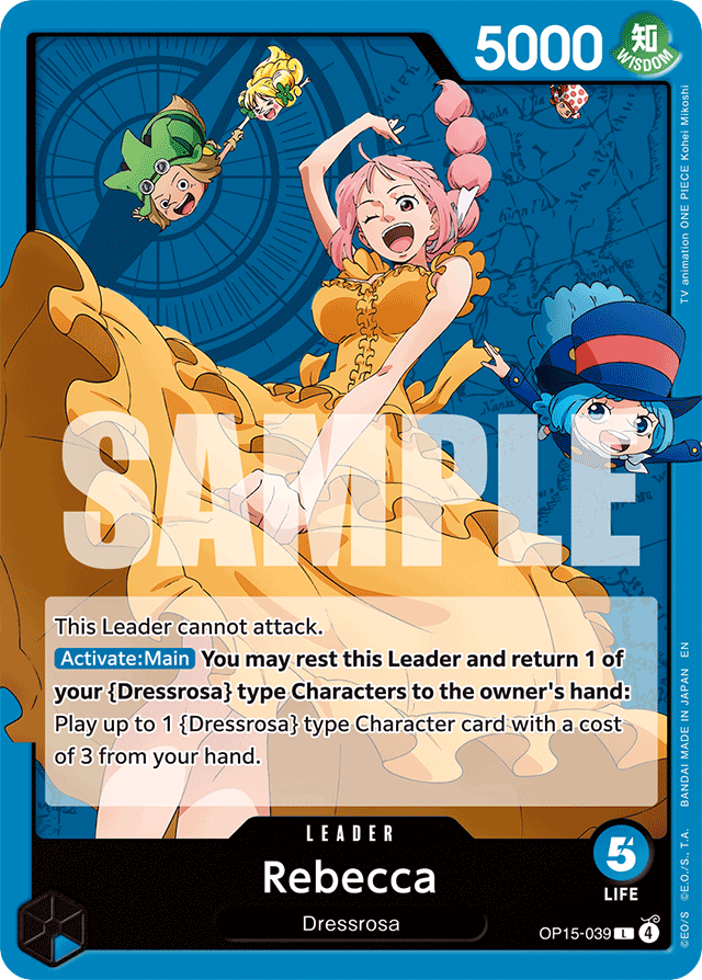 Rebecca OP15-039 card, Adventure on Kami's Island