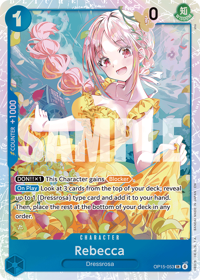 Rebecca OP15-053 card, Adventure on Kami's Island