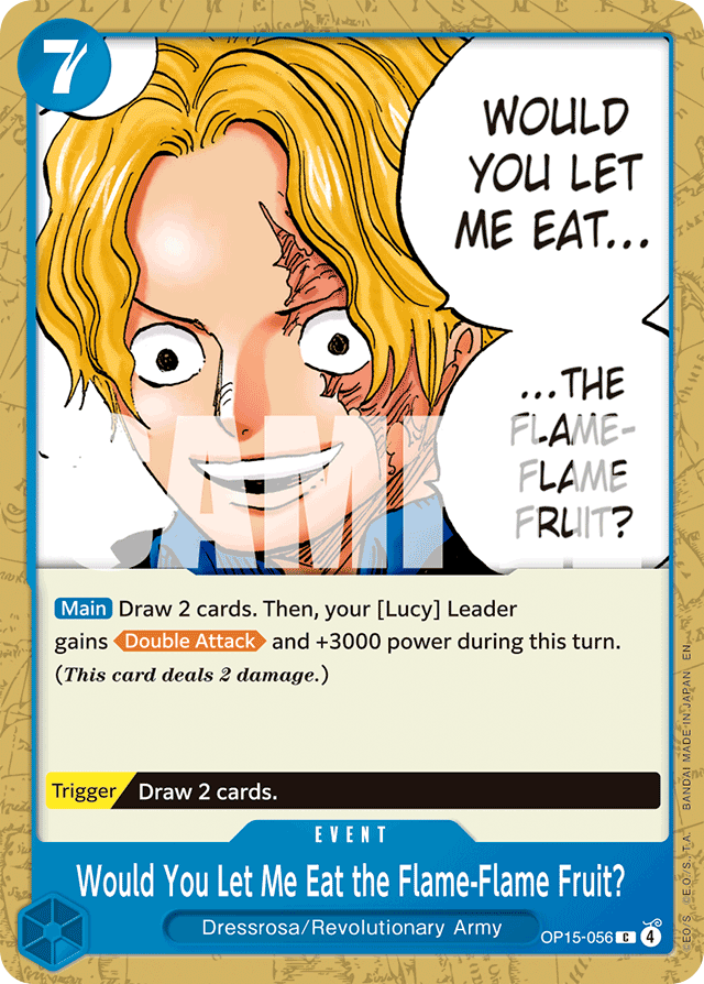 Would You Let Me Eat the Flame-Flame Fruit? OP15-056 card, Adventure on Kami's Island