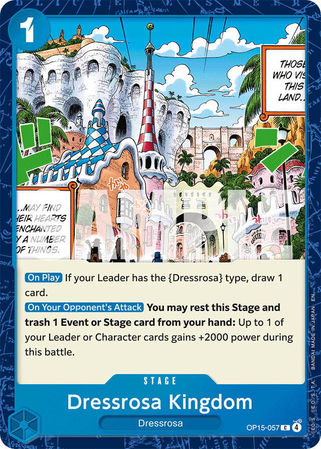 Dressrosa Kingdom OP15-057 card, Adventure on Kami's Island