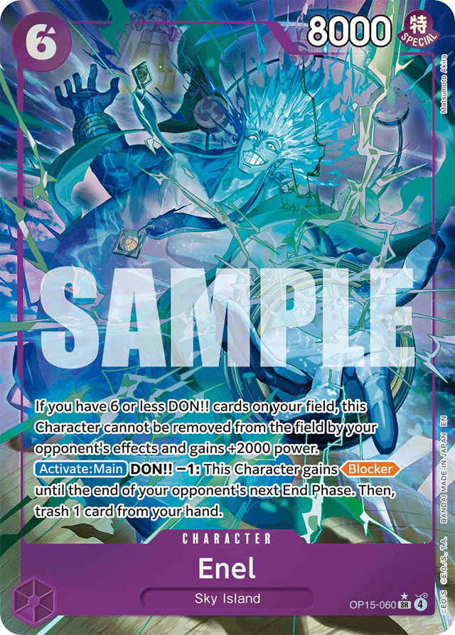 Enel OP15-060 Alt Art / Treasure Cup Alt Art card, Adventure on Kami's Island