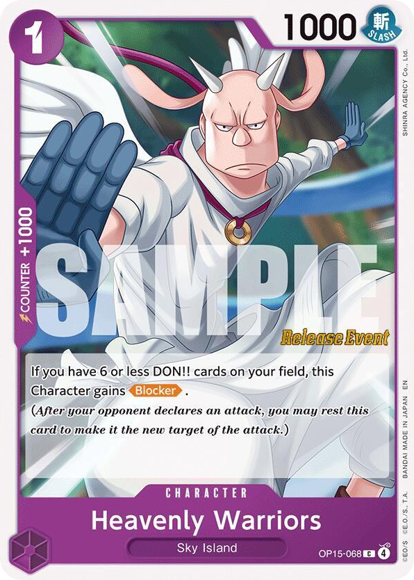 Heavenly Warriors OP15-068 Release Event Stamp card, Adventure on Kami's Island