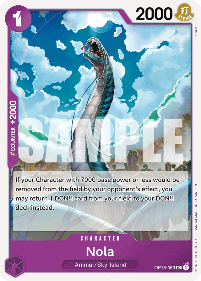 Nola OP15-069 card, Adventure on Kami's Island