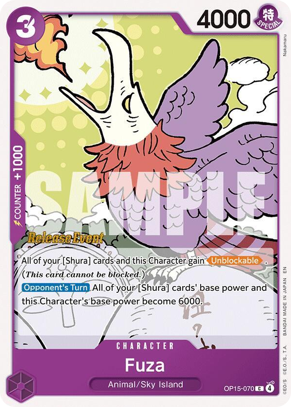 Fuza OP15-070 Release Event Stamp card, Adventure on Kami's Island