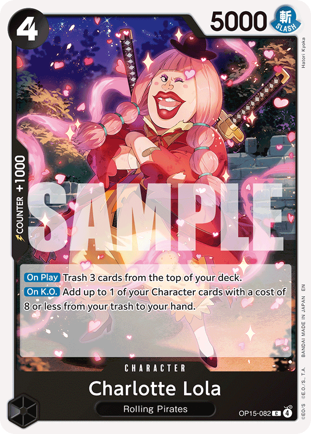 Charlotte Lola OP15-082 card, Adventure on Kami's Island